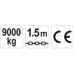WCIĄGNIK ŁAŃCUCHOWY DŹWIGNIOWY 9T, WYSOKOŚĆ PODNOSZENIA 1,5m