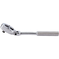 Grzechotka 1/4'' łamana 24T 150mm CHROM, UCHWYT MOLETOWANY