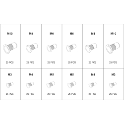 Zestaw mix stalowych aluminiowych nitonakrętek M3-M10, 300szt.