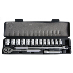 Zestaw narzędziowy z nasadkami 10-27mm 1/2" 17cz.