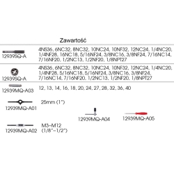 Zestaw calowych NARZYNEK I GWINTOWNIKÓW 39cz.