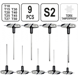 Zestaw kluczy trzpieniowych TORX T10-T50 z rękojeścią 9cz.