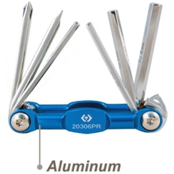 Komplet imbusów 6szt. HEX H3-H6, krzyżak PH2, płaski 5mm uchwyt scyzorkowy aluminium