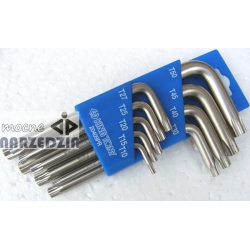 Komplet imbusów 9szt. TORX z otworem T10 - T50 uchwyt plastikowy