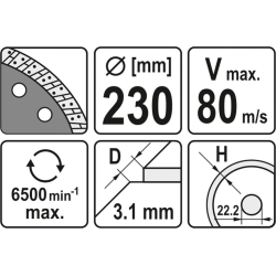 Tarcza diamentowa turbo 230mm