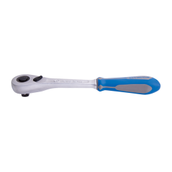 GRZECHOTKA Z PRZYCISKIEM 1/4" 90 ZĘBÓW 140mm UCHWYT GUMOWY