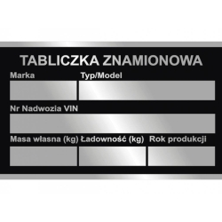 Tabliczka znamionowa zastępcza