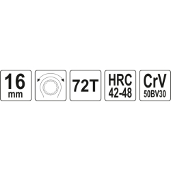 KLUCZ OCZKOWY ODGIĘTY Z GRZECHOTKĄ 16 MM