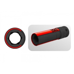 NASADKA UDAROWA CIENKOŚCIENNA Z TULEJĄ ZABEZPIECZAJĄCĄ 1/2" 17mm x 80mm, 6-kąt, DO ALUFELG