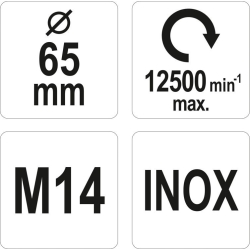 SZCZOTKA DOCZOŁOWA 65MM M14 INOX NA SZLIFIERKĘ KĄTOWĄ