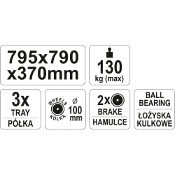 WÓZEK WARSZTATOWY 3 POZIOMY