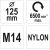 SZCZOTKA TARCZOWA 125MM M14 NYLON CZERWONY